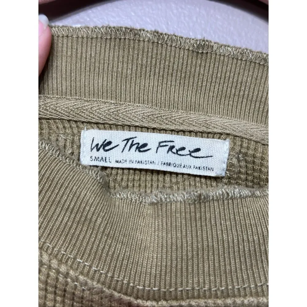 Free People We The Free Oversized Waffle Knit Long Sleeve Thermal Top Women's S